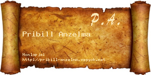 Pribill Anzelma névjegykártya